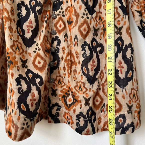 beachlunchlounge Penelope Button Front Blouse Long Sleeve Flowy Boho Womens XS - Picture 10 of 13